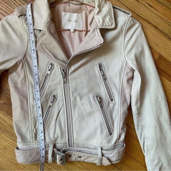 MAJE Lambskin Leather Moto Jacket - Picture 15 of 16
